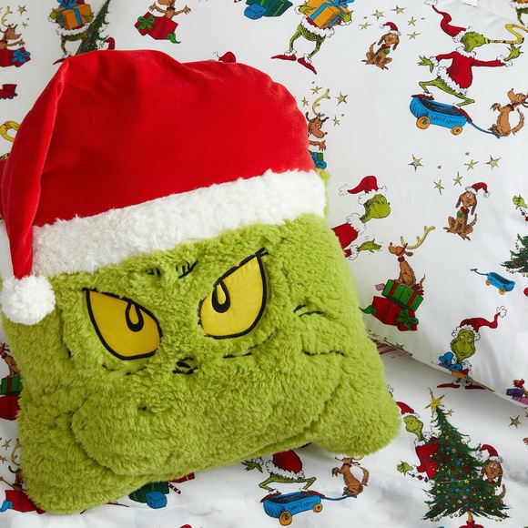 Pottery Barn Dr. Seuss’s The Grinch Pillow BNWT - Picture 4 of 6